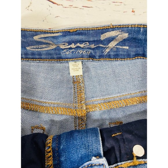 Seven7 Womens Jean Shorts Sz 4 Denim Weekend Bermuda Mid Rise Mom Style Long - Picture 9 of 10
